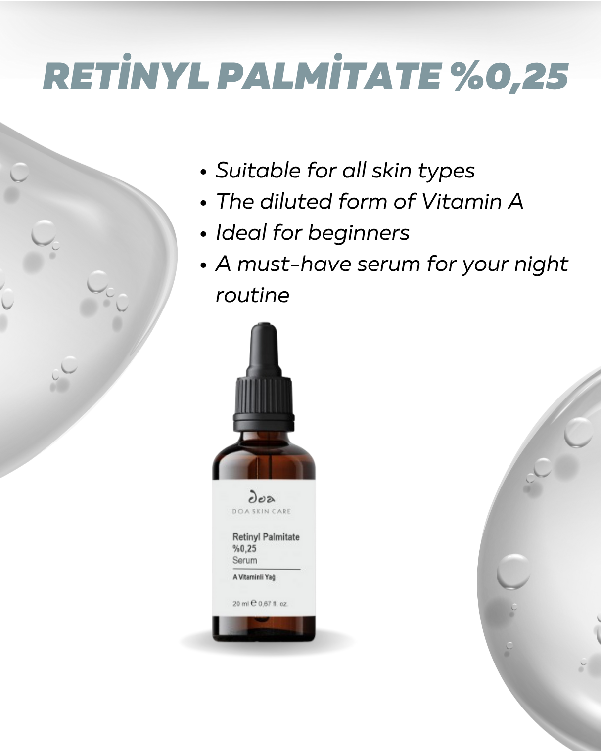 Retinyl Palmitate 0.25% Serum – The Hero of Your Night Routine 20ml