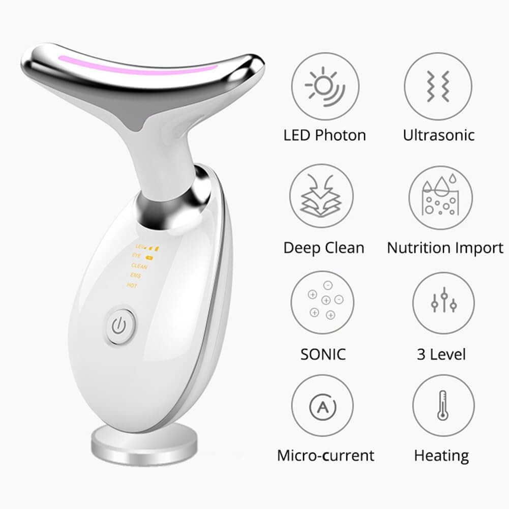 3-Mode EMS Beauty Device for Face and Neck Wrinkle Removal (Double Chin, Sagging, Wrinkles)