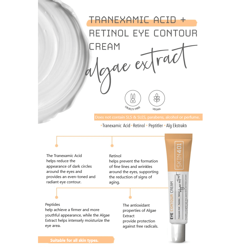 Retinol (0.05%) and Tranexamic Acid (1%) Face & Eye Area Restorative Cream – Vitamin A