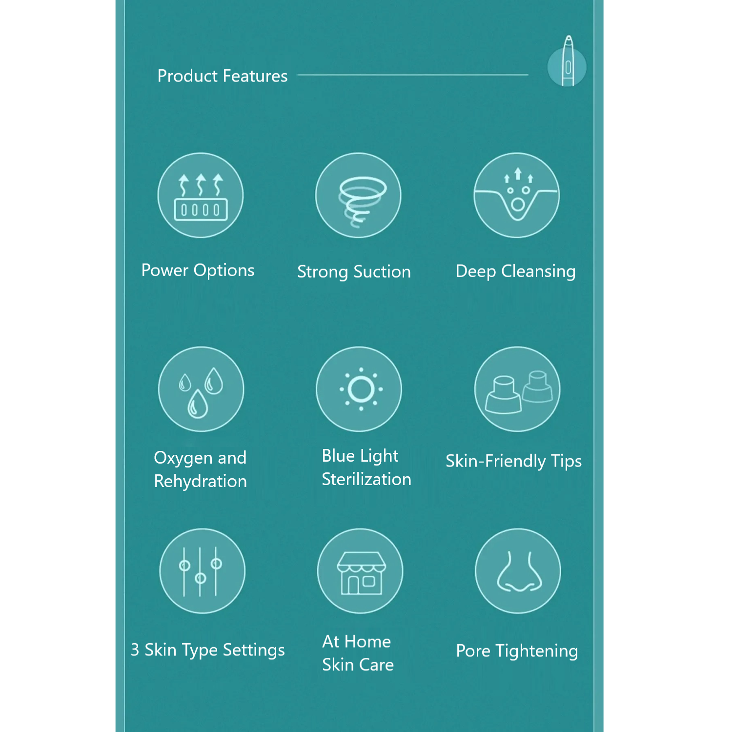 Vacuum Blackhead Remover – Rechargeable, 6 Heads, Anti-Acne & Comedone Facial Care