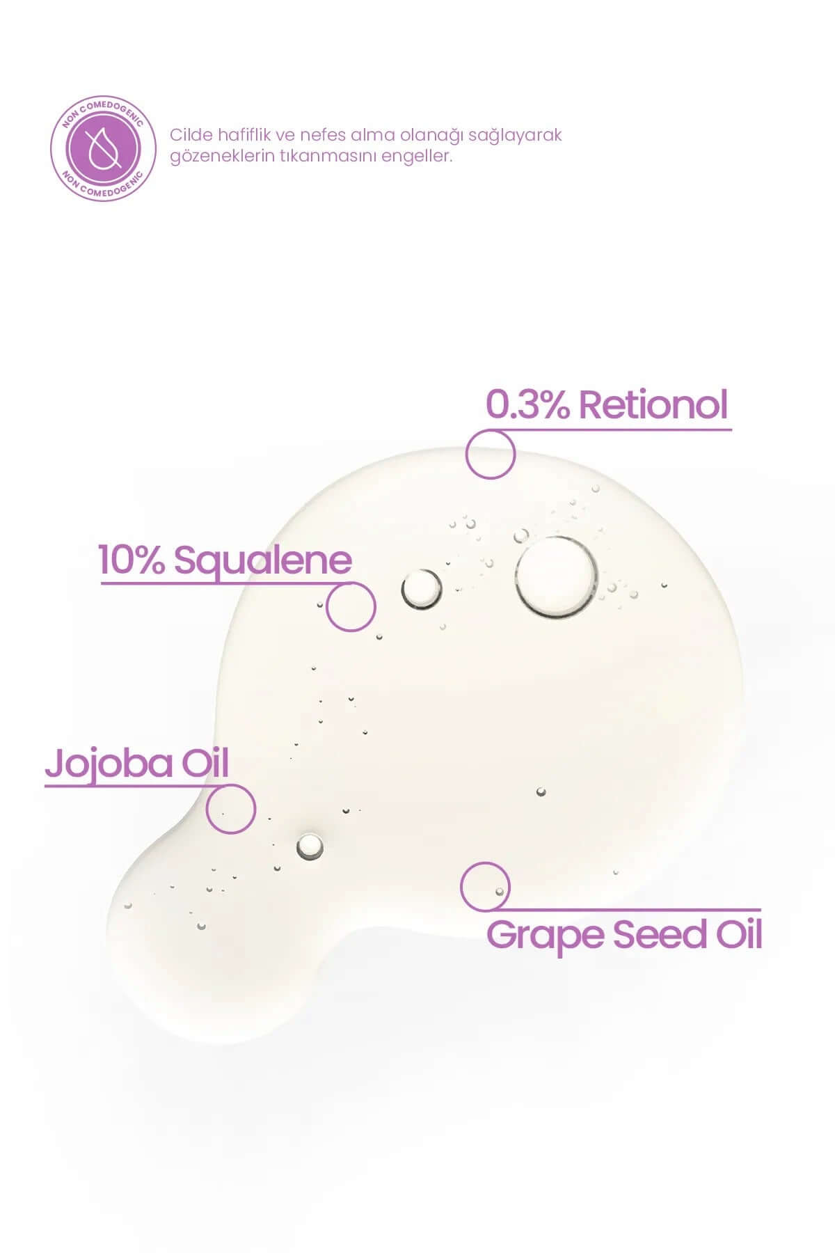 %0.3 Retinol Serum 30ml – Anti-Wrinkle and Anti-Blemish Revitalizing & Firming Vegan Formula (with 10% Squalane)