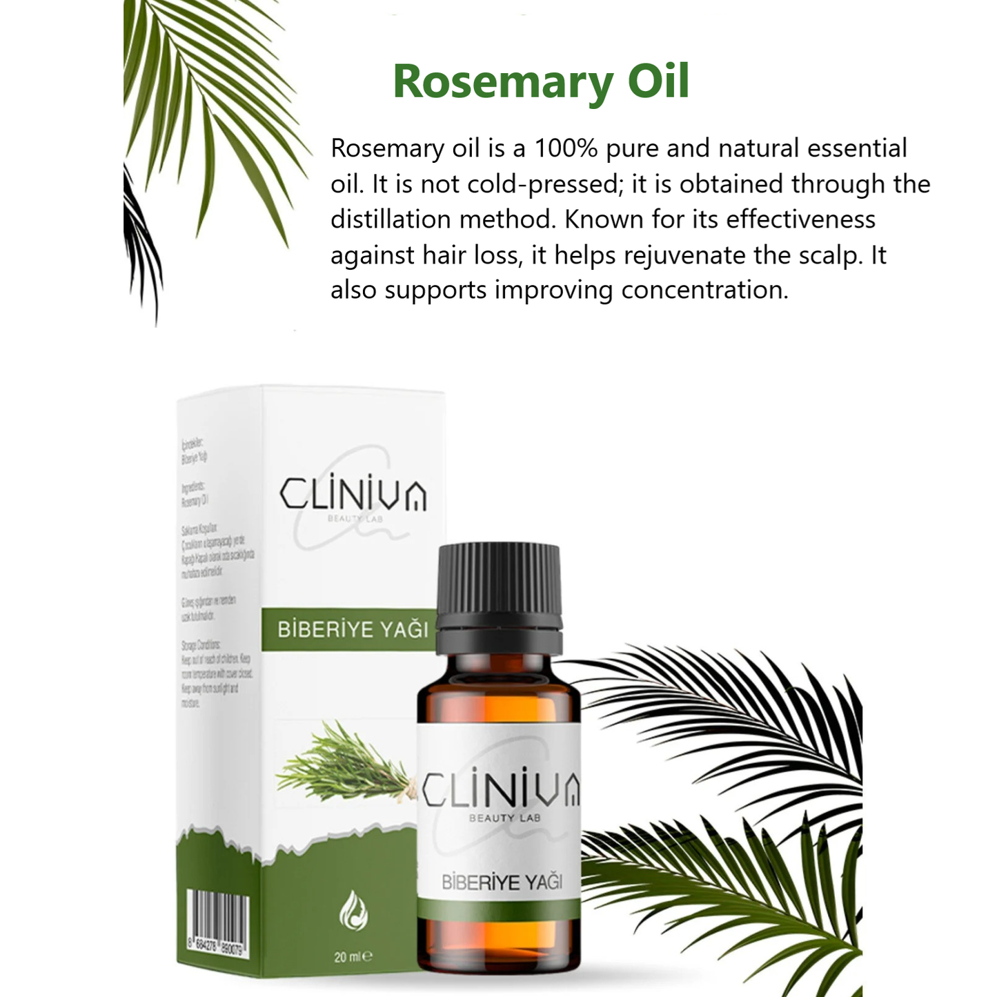 Rosemary Oil 20ml – 100% Pure & Natural – Hair Growth Effect
