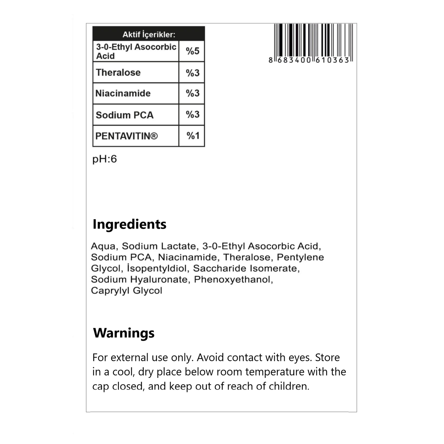 Vitamin C Brightening Serum 20 ml (5% – 10% – 20%)