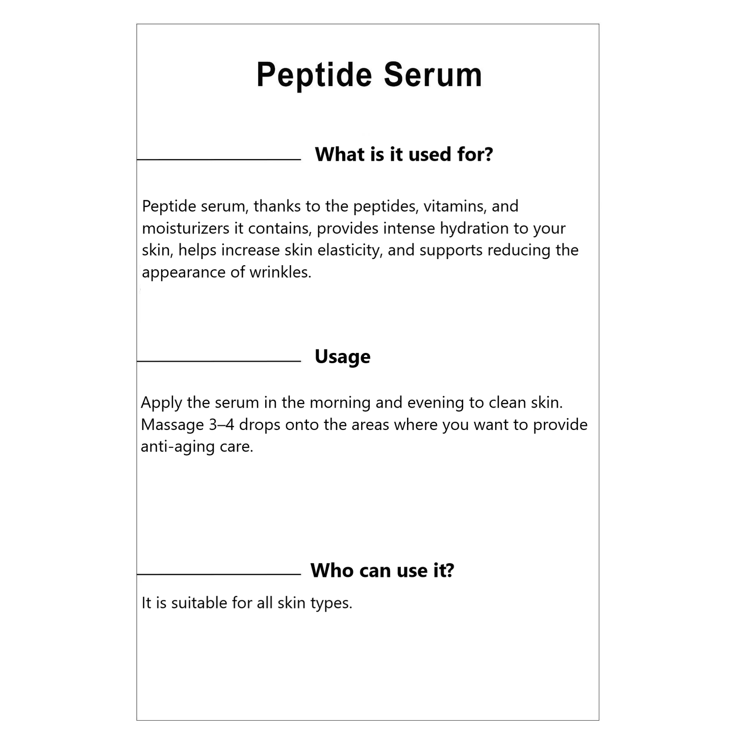 Peptide Serum – Intensive Hydration & Anti-Aging Care 20ml