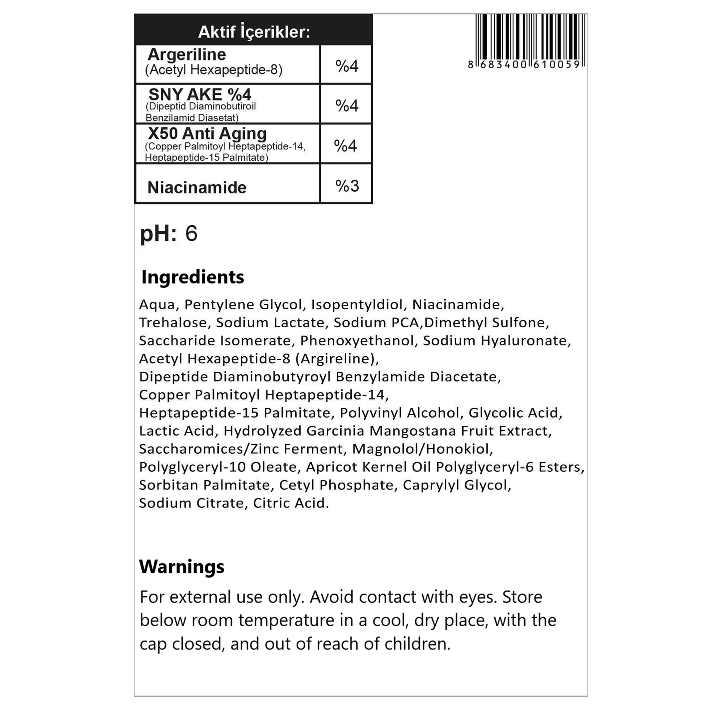 Peptide Serum – Intensive Hydration & Anti-Aging Care 20ml