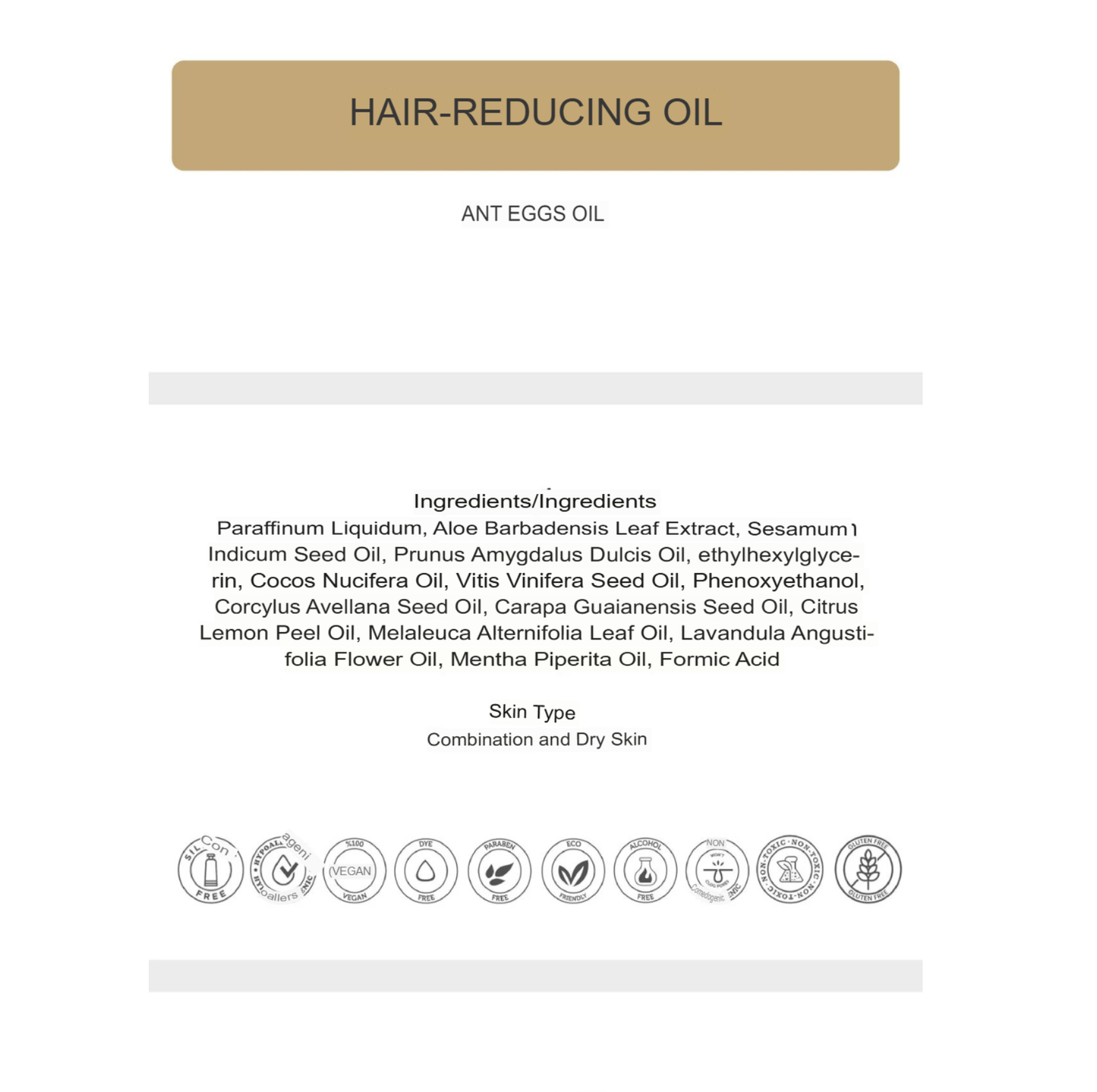 Ant Egg Care Oil 20 ml – Vegan Formic Acid (Body Hair-Reducing Oil)